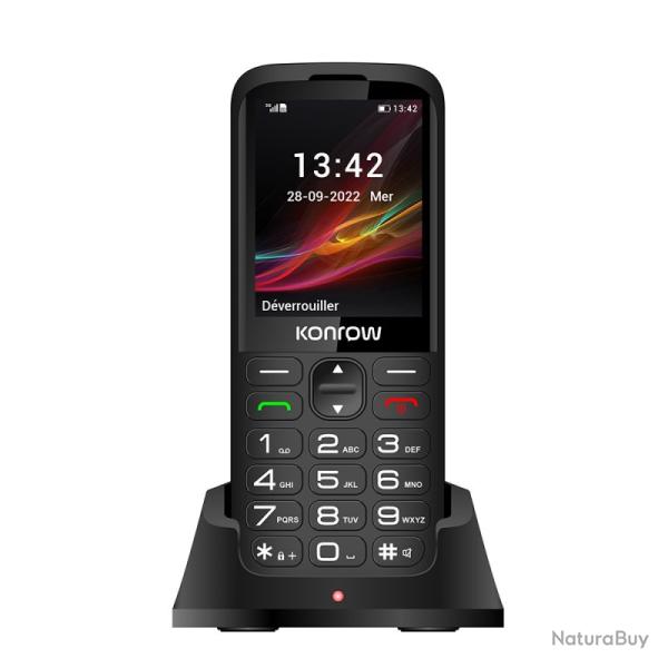 Konrow Senior 280 (�cran 2.8'' - Double Sim - Avec Station de charge) Noir