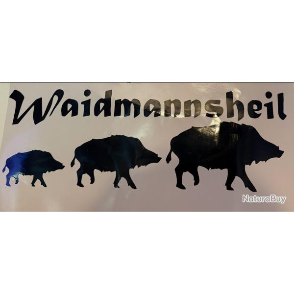 Autocollant sanglier 25 cm bleu fonc�e ou couleur au choix waidmannseil