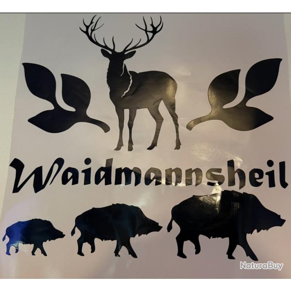 Autocollant sanglier 25 cm bleu fonc�e ou couleur au choix waidmannseil A