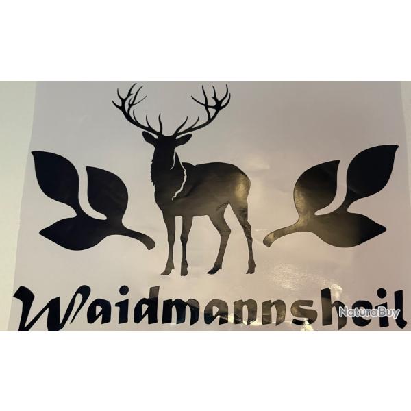 Autocollant cerf 25 cm bleu fonc�e ou couleur au choix waidmannseil