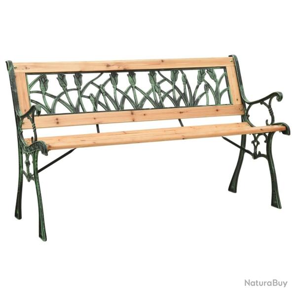 Banc de jardin 122 cm fonte et bois de sapin massif alsavelo