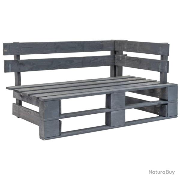 Banc d'angle palette de jardin bois gris alsavelo