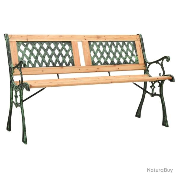 Banc de jardin 122 cm fonte et bois de sapin massif alsavelo