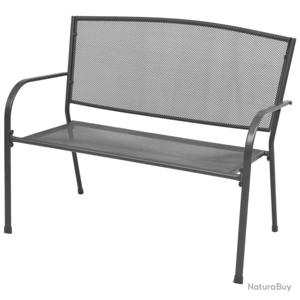 Banc de jardin 108 cm acier et maille anthracite alsavelo