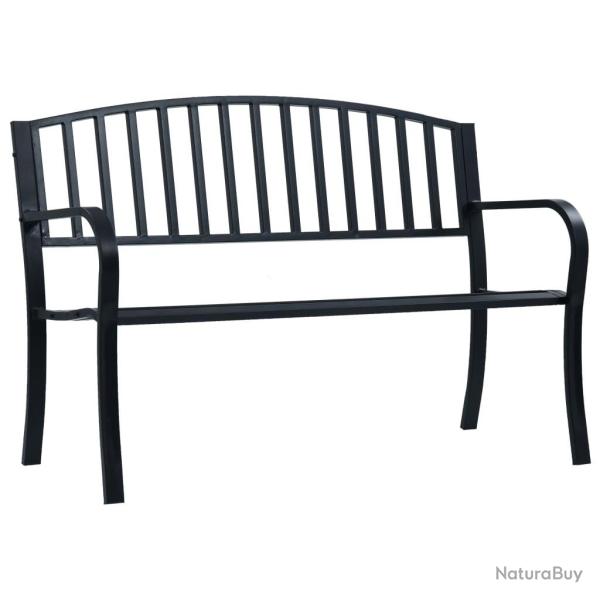 Banc de jardin 125 cm Noir Acier alsavelo