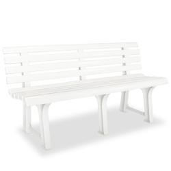 Banc de jardin 145,5 cm Plastique Blanc