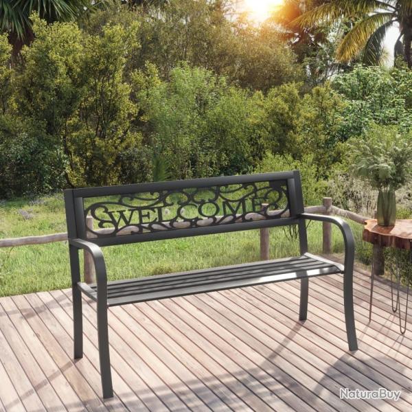 Banc de jardin 125 cm Acier Noir alsavelo