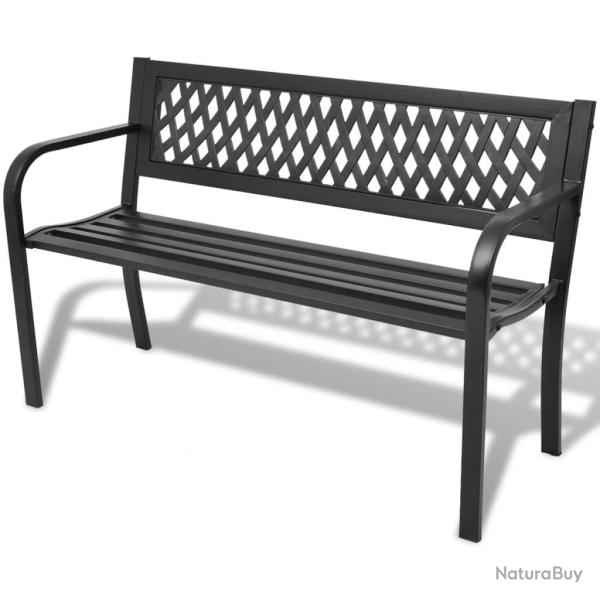 Banc de jardin 118 cm Acier Noir alsavelo