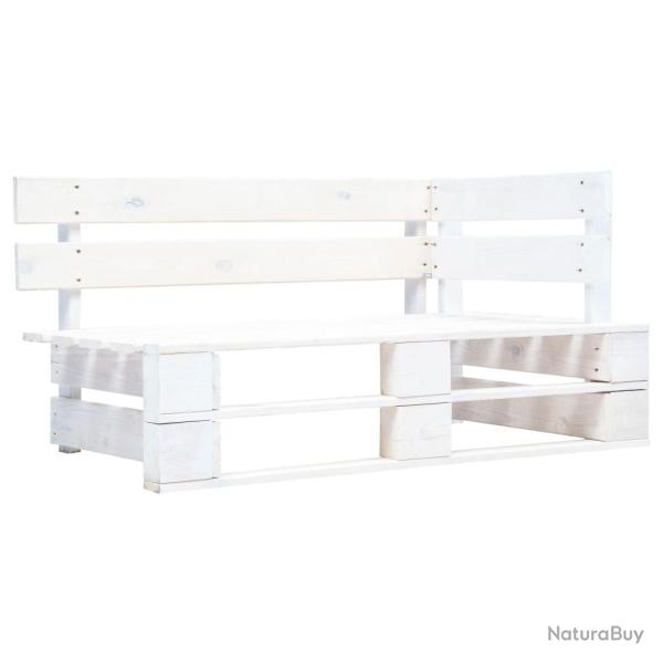 Banc d'angle palette de jardin bois blanc