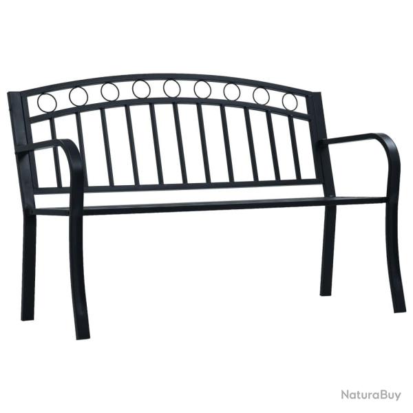 Banc de jardin 125 cm Noir Acier