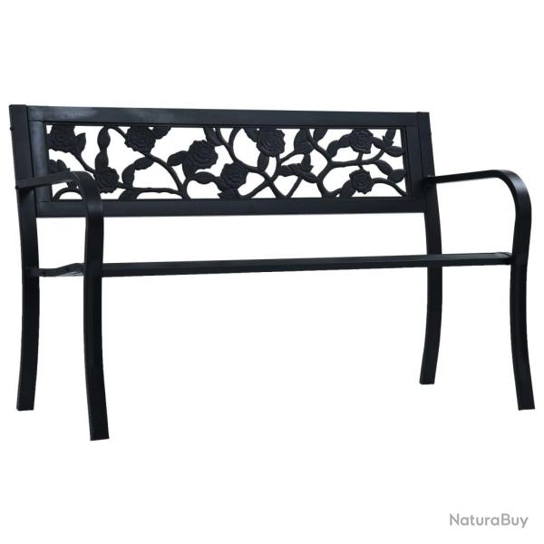 Banc de jardin 125 cm Noir Acier alsavelo