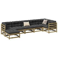 Salon de jardin 7 pcs bois de pin impr&eacute;gn&eacute;