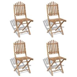 Chaises pliables d'ext&eacute;rieur Bambou 4 pcs
