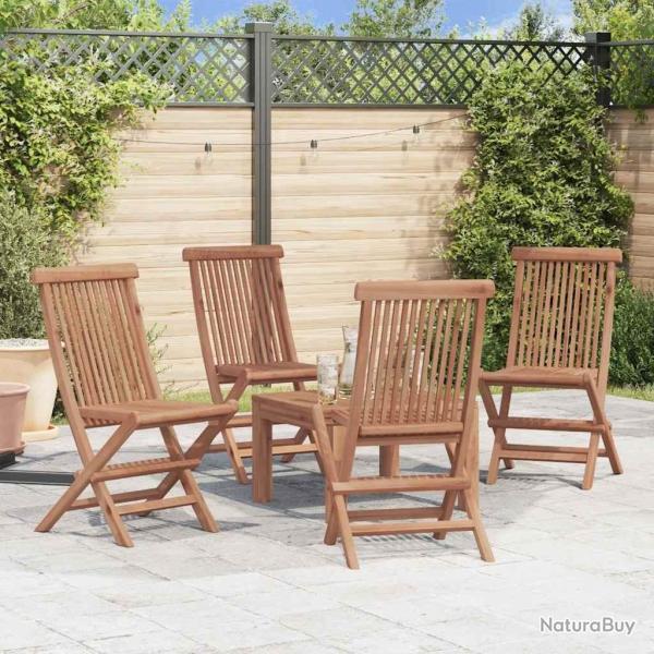 Chaises pliables de jardin lot de 4 Bois de teck solide alsavelo