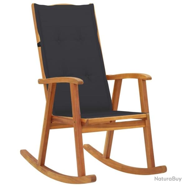 Chaise � bascule avec coussins Bois d'acacia massif