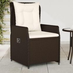 Chaises inclinables de jardin lot de 2 marron r&eacute;sine tress&eacute;e
