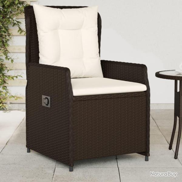 Chaises inclinables de jardin lot de 2 marron r�sine tress�e