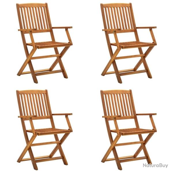 Chaises pliables d'ext�rieur lot de 4 Bois d'acacia solide