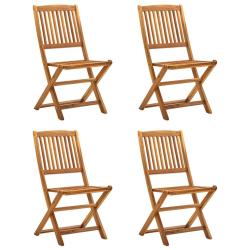 Chaises pliables d'ext&eacute;rieur lot de 4 Bois d'acacia solide