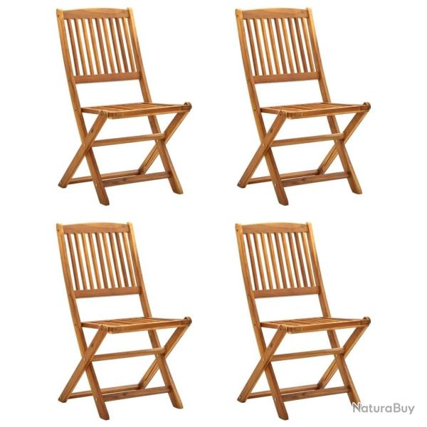 Chaises pliables d'ext�rieur lot de 4 Bois d'acacia solide