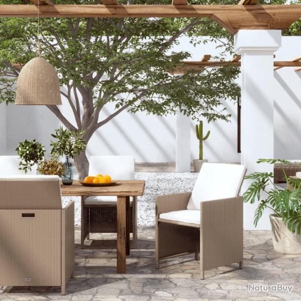 Chaises � manger de jardin et coussins lot de 4 beige rotin