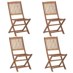 Chaises pliables d'ext&eacute;rieur lot de 4 Bois d'acacia solide