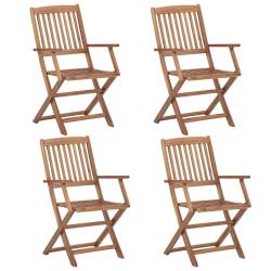 Chaises pliables d'ext&eacute;rieur lot de 4 Bois d'acacia solide