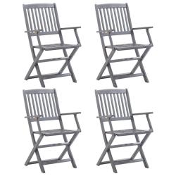 Chaises pliables d'ext&eacute;rieur lot de 4 Bois d'acacia solide