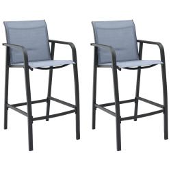 Chaises de bar de jardin lot de 2 Gris Txtil&egrave;ne