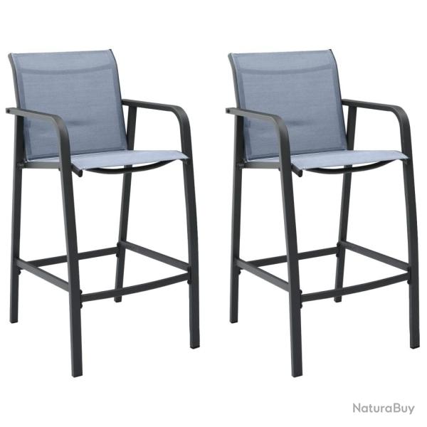 Chaises de bar de jardin lot de 2 Gris Txtil�ne