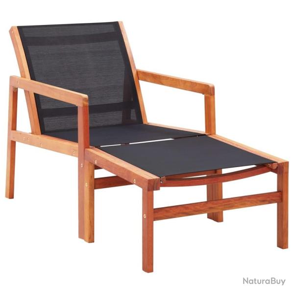 Chaise de jardin et repose-pied Eucalyptus solide et textil�ne