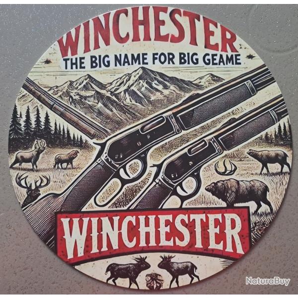 plaque decoration en alu panneau vintage WINCHESTER big name REF 43 chasse