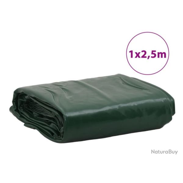 Bche verte 1 x 2,5 m - 650 g/m - Protection jardin, meubles et plus avec oeillets