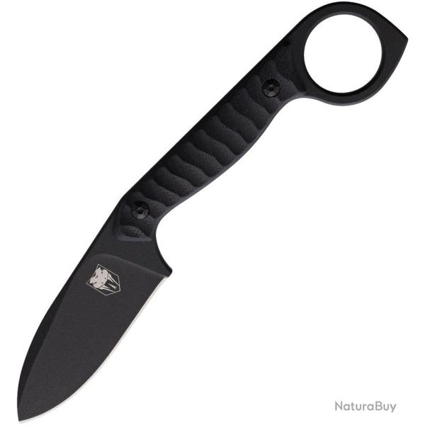 Couteau CobraTec Wolfteeth Lame Acier 14C28N Manche G-10 Noir Etui Kydex CBTWLTBLK