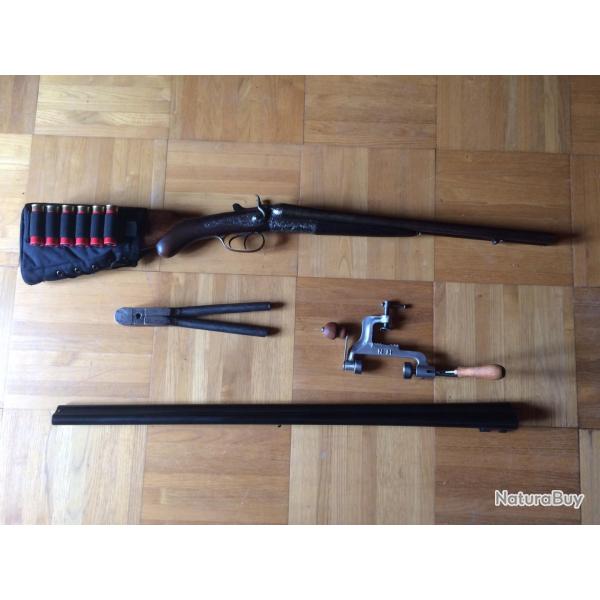 fusil de chasse et coach gun / 2 paires de canons / calibre 16