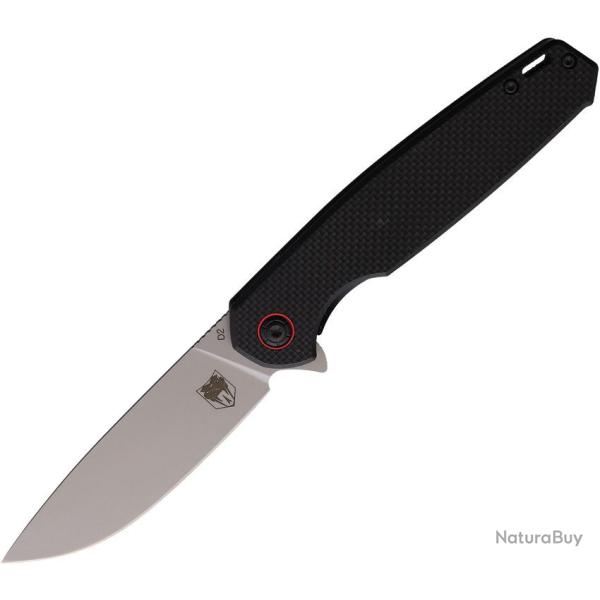 Couteau CobraTec Talon Liner Lock Lame Drop Point Acier D2 Manche G-10 Noir CBTTLNBK