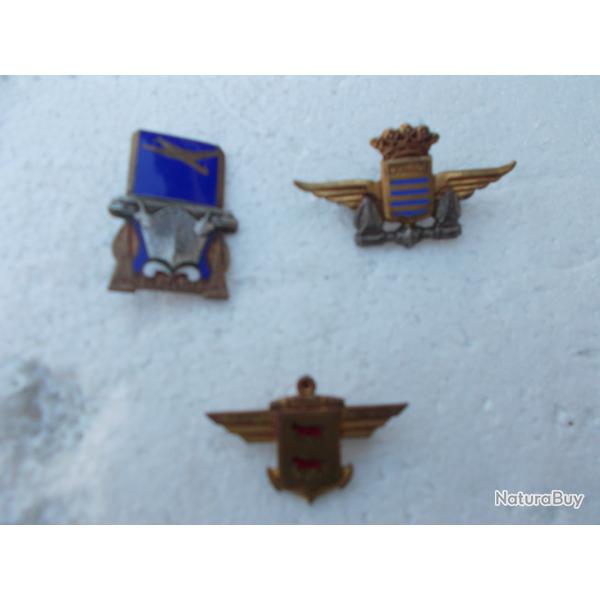 lot 3 insignes porte-avions ,bon �tat!!