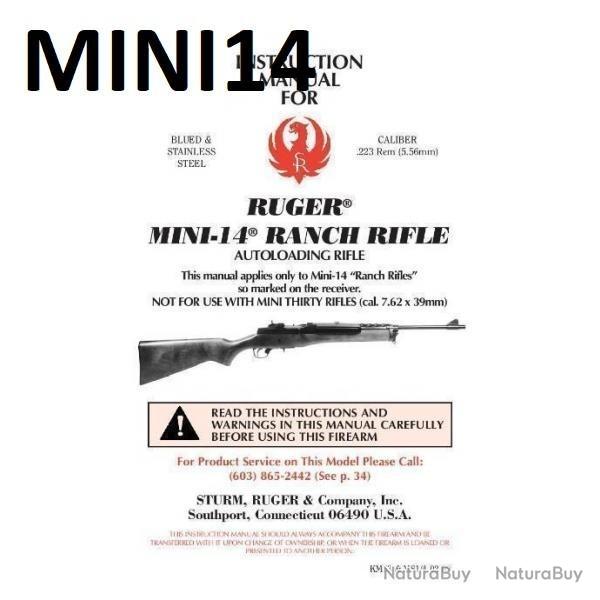notice RUGER MINI 14 RANCH RUGER (envoi par mail) - VENDU PAR JEPERCUTE (m2377)