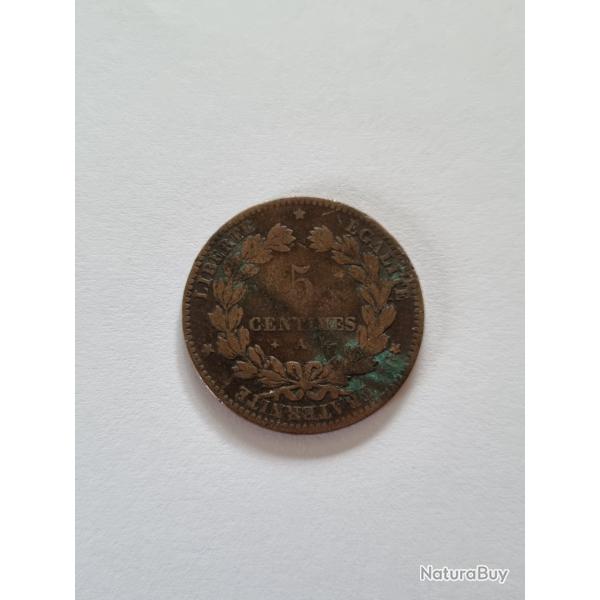 Tr�s Rare 5 Centimes C�r�s 1878 A Paris , XIX�me Si�cle , 19�me