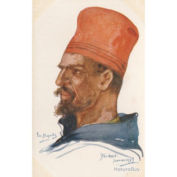 CPA-Illustrateur Emile DUPUIS Janvier 1915 STEINBACH Troupe Coloniale N�519