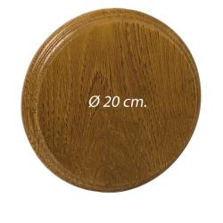 Ecusson en ch&ecirc;ne pour gr&egrave;s et d&eacute;fenses de sanglier Diam.20 cm