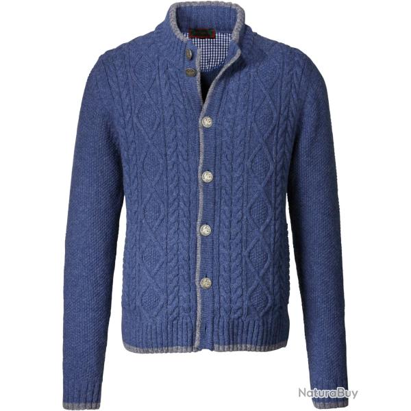 Gilet Cardigan Zopf Couleur Bleu