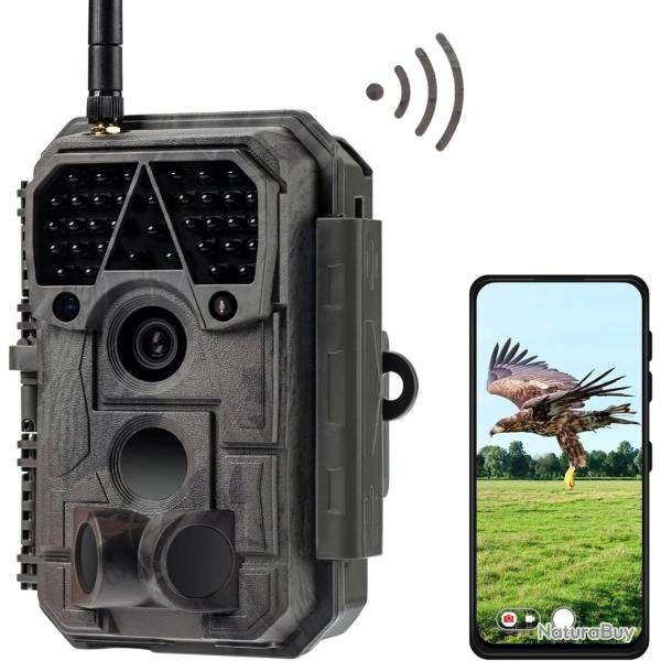 Cam�ra de Chasse WiFi 32MP 1296P Vision Nocturne Infrarouge No Glow Contr�le via Application Mobile