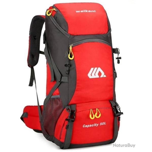 Sac  Dos 50L Grande Capacit avec Housse de Pluie Impermable Randonne Alpinisme Camping Chasse