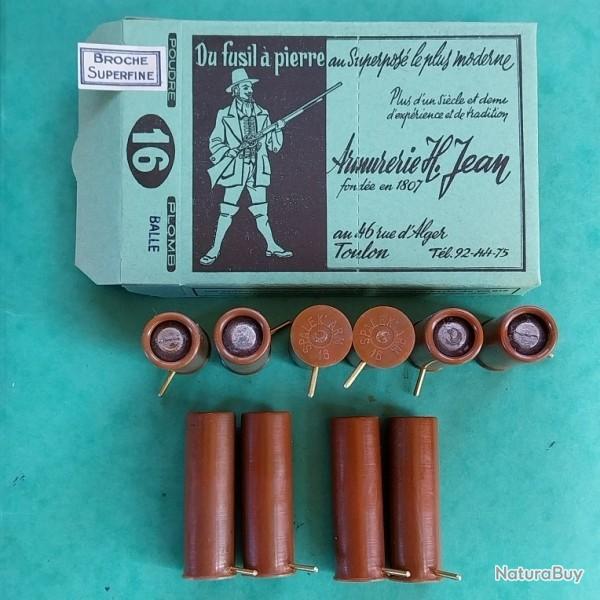 Bote de 10 cartouches  broche  balle calibre 16 Collection.