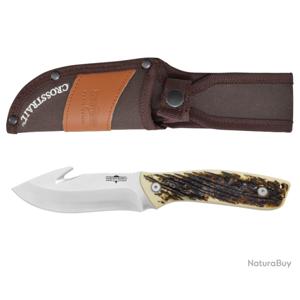 Western Titanium 19247 - Couteau � lame fixe - Crochet � �visc�rer