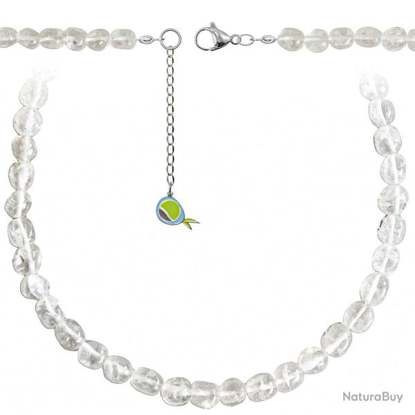 Collier en cristal de roche - Perles roul�es 8 � 12 mm - 60 cm