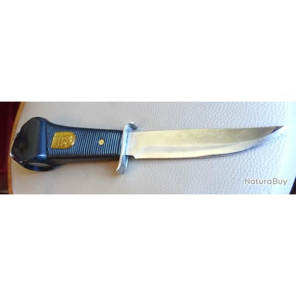 COUTEAU CHASSE PECHE RARE " F.E.S.SOLINGEN  " + LOUPE VINTAGE