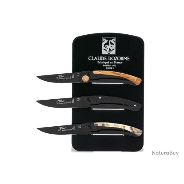 LOT 3 LE THIERS DOZORME LINER LOCK NOIRS + PRESENTOIR