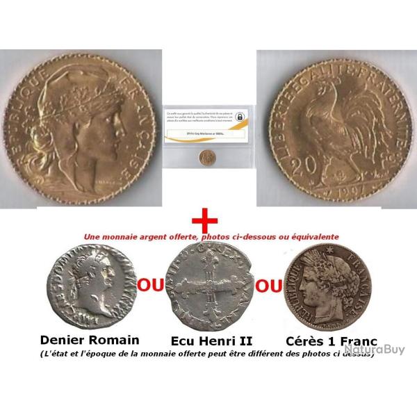 Monnaie or 20 francs sous scell�
